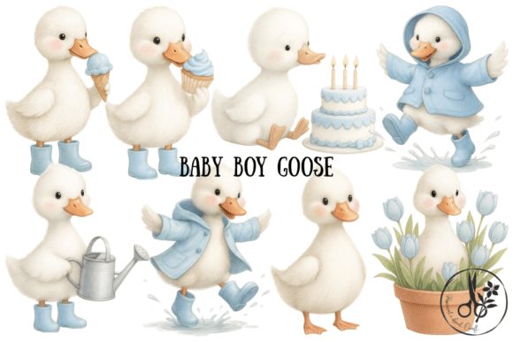 Baby Boy Goose - Png Pdf Clipart: A Gentle Touch for Your Creative Projects