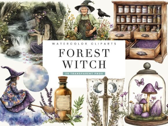 Choosing the Right Watercolor Forest Witch Clipart for Professional Projects
