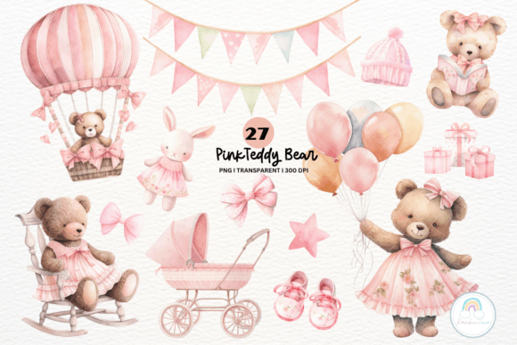 Creating Memorable Moments with Pink Teddy Bear Baby Shower Clipart