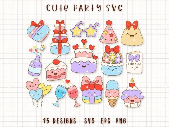 Cute Party SVG Birthday Cake Clipart Guide