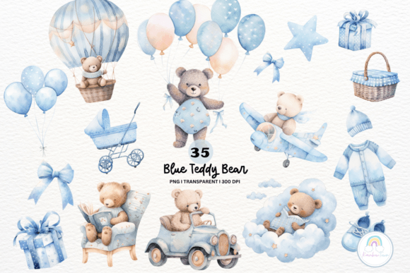 Enhancing Creative Projects with Blue Teddy Bear Baby Shower Clipart
