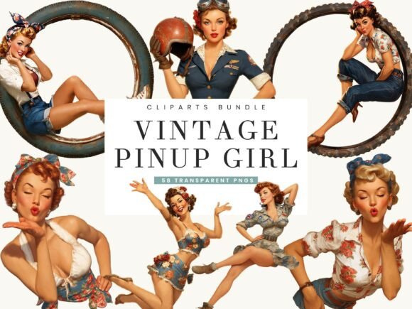 Evaluating the Vintage Pinup Girl Clipart Bundle for Creative Projects