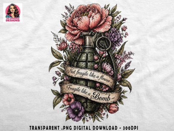 Grenade Flower Quote Vintage Gothic: Merging Strength with Feminine Aesthetics