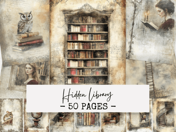 Hidden Library Junk Journal Pages