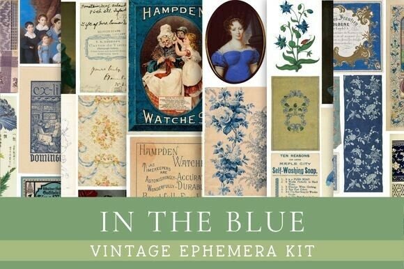 In the Blue Vintage Ephemera Kit: Curating Calm in a Digital Age