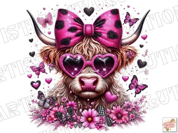 Integrating Coquette Highland Cow PNG Clipart into Your Creative and Commercial Workflows