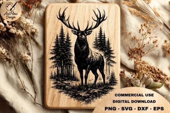 Mastering Rustic Decor with the Deer Forest Scene SVG Engraving