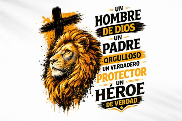 Spanish Lion Dad PNG Hombre De Dios Art: A Symbol of Faith and Fatherhood