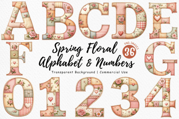Spring Floral Patchwork Alphabet Bundle: Elevating Personalized Design with Cottagecore Charm