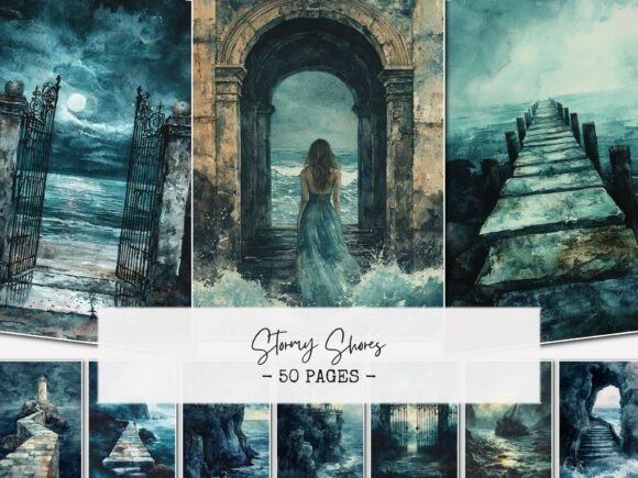 Stormy Shores Junk Journal Pages