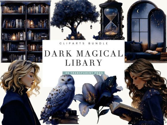 Strategic Visual Storytelling with the Dark Magical Library Clipart Bundle