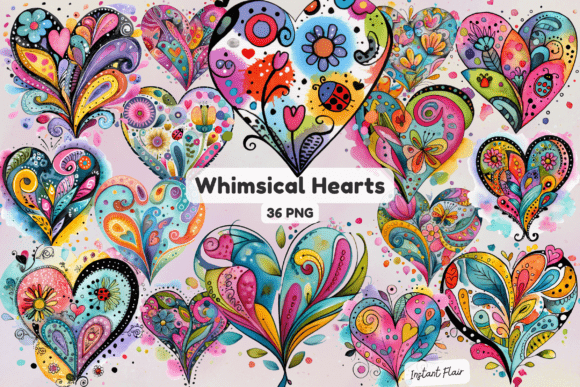 Unleashing Creative Potential with the Whimsical Hearts Clipart Bundle